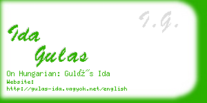 ida gulas business card